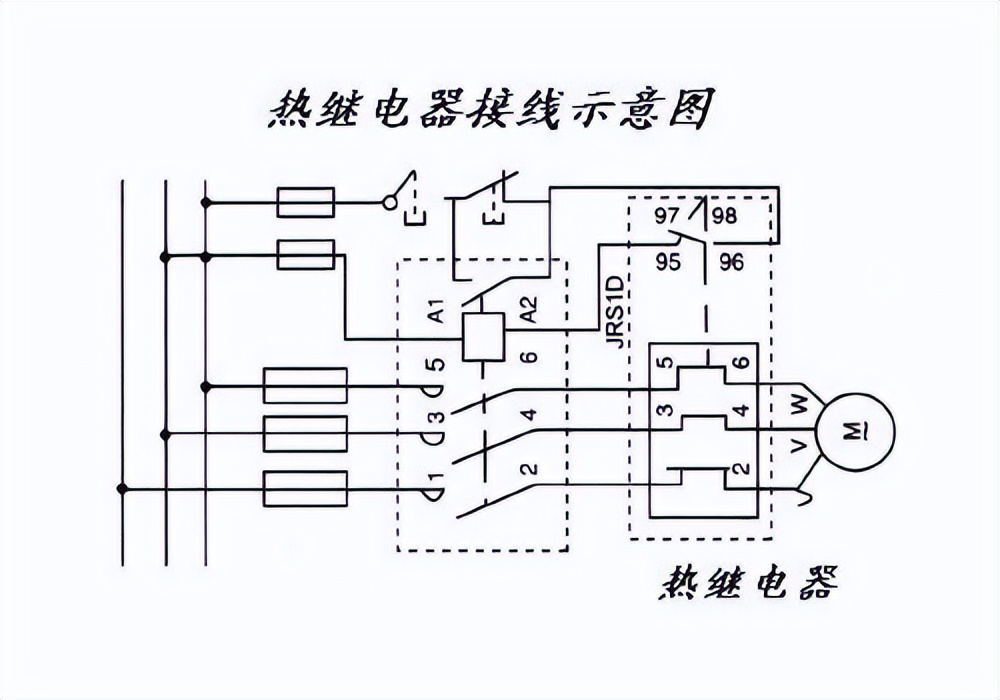 熱繼電器接線示意圖