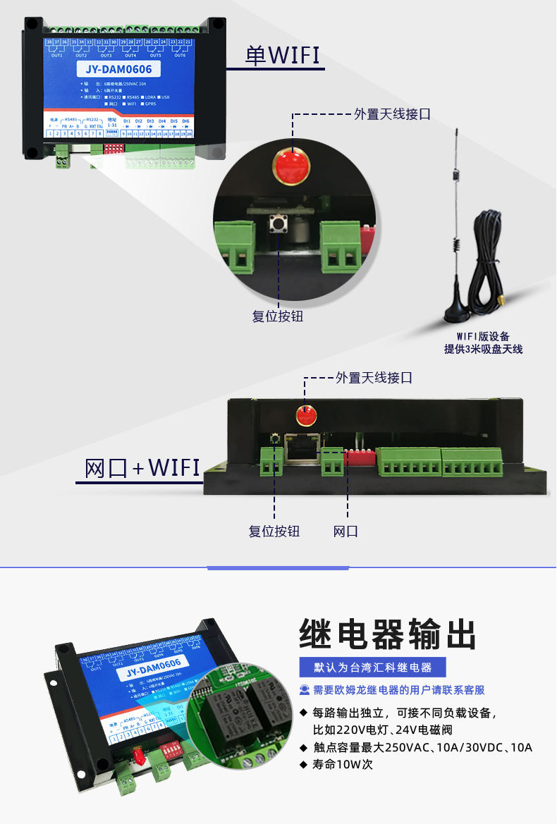 云平臺 DAM-0606 遠(yuǎn)程智能控制器輸出說明