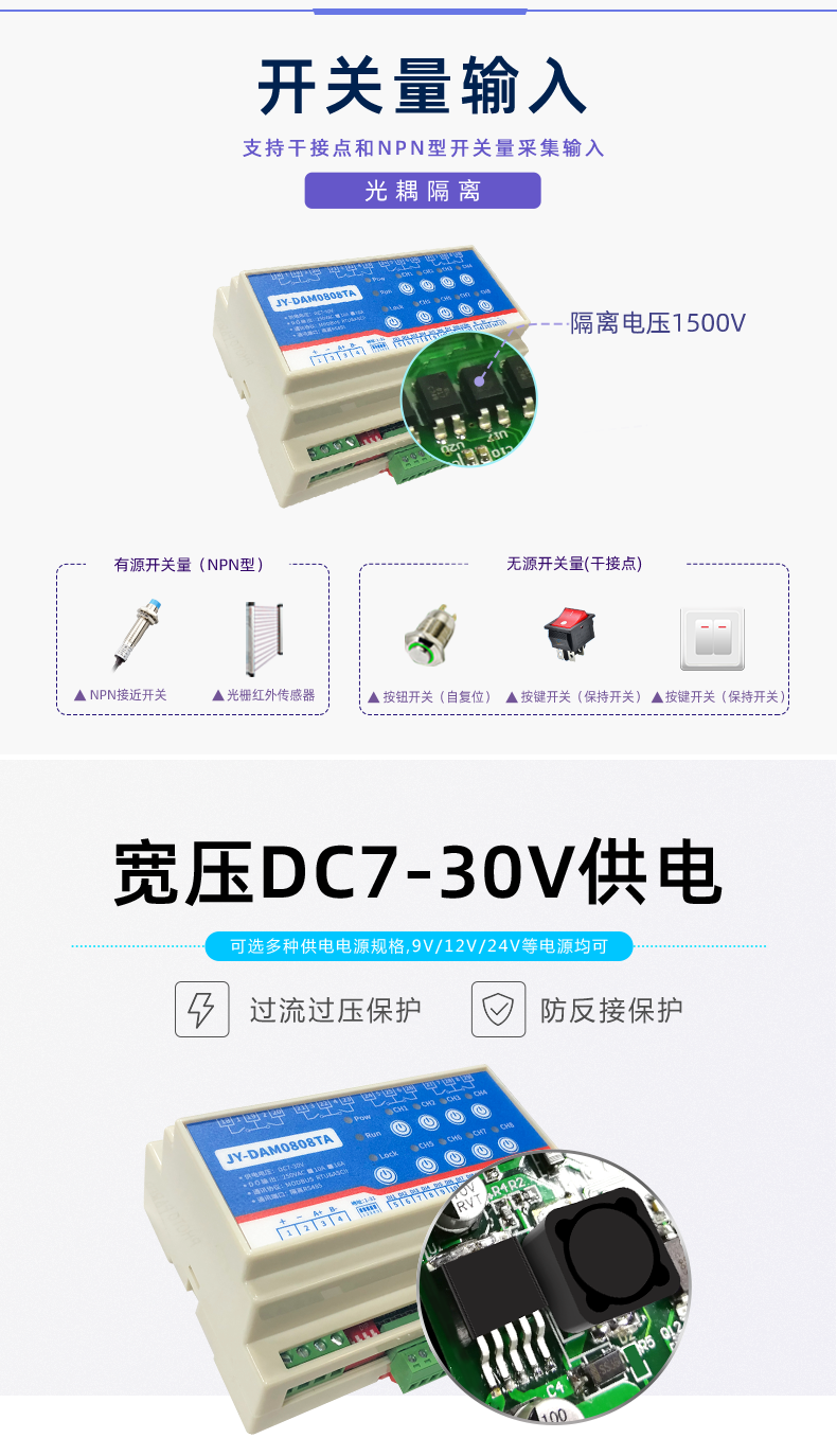 DAM-0808TA 工業(yè)級網(wǎng)絡(luò)數(shù)采控制器開關(guān)量輸入