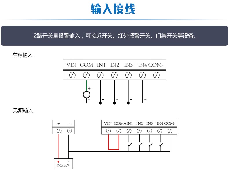 云平臺 GPRS-2204-WS 遠程控制開關(guān)輸入接線